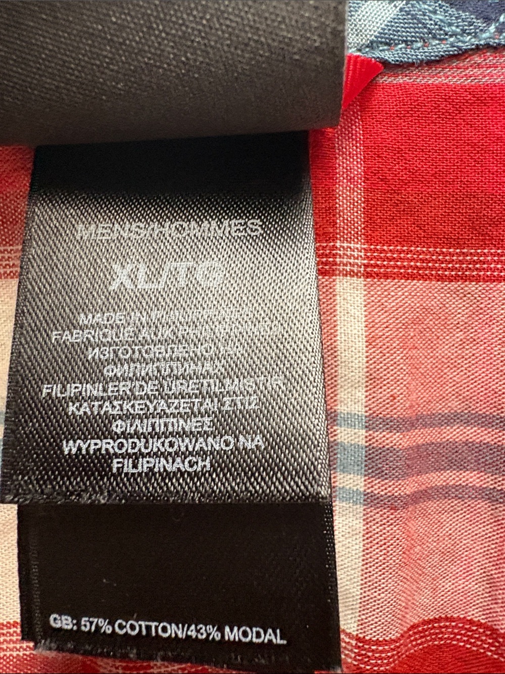 The North Face Men’s Red Blue Plaid Short Sleeve Button Down Outdoor Shirt - Picture 5 of 7